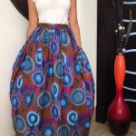 African inspired printed a-line skirt